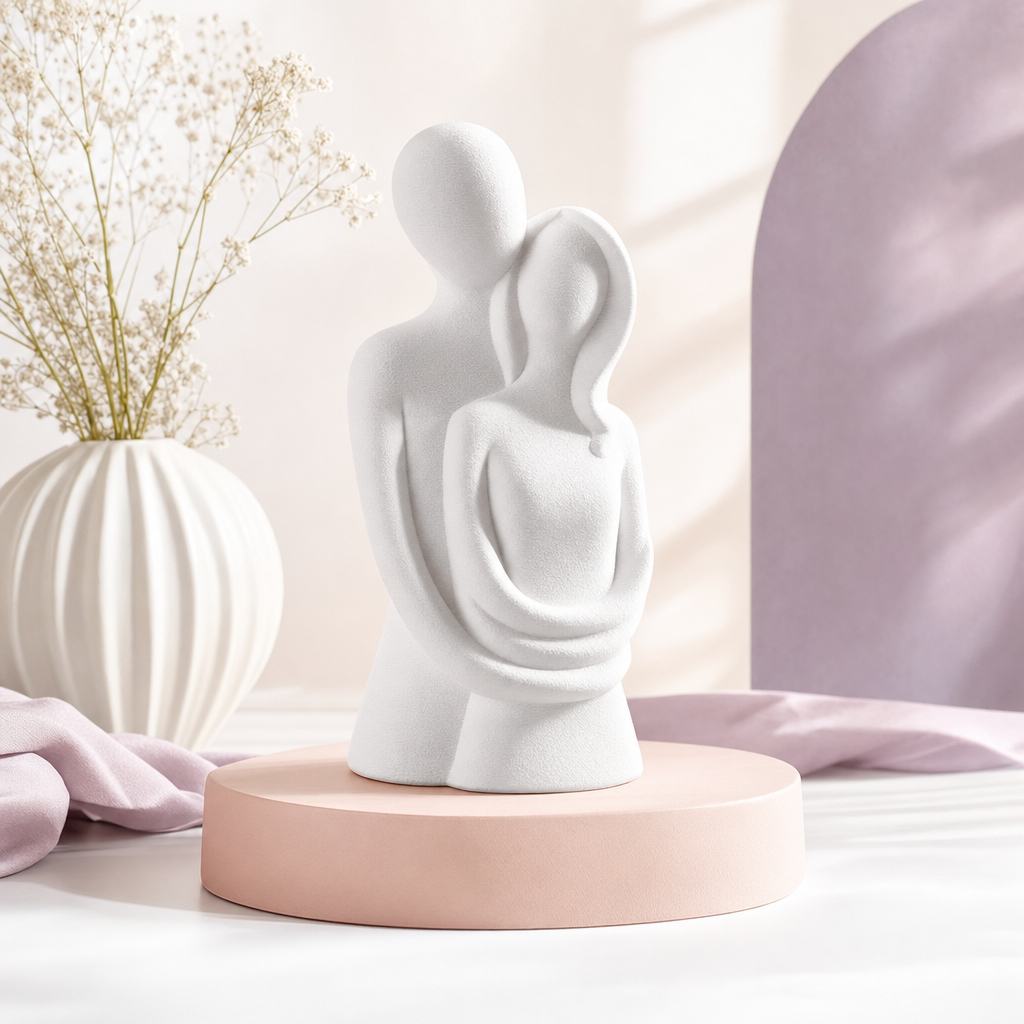 Estátua Casal Moderno Decoração