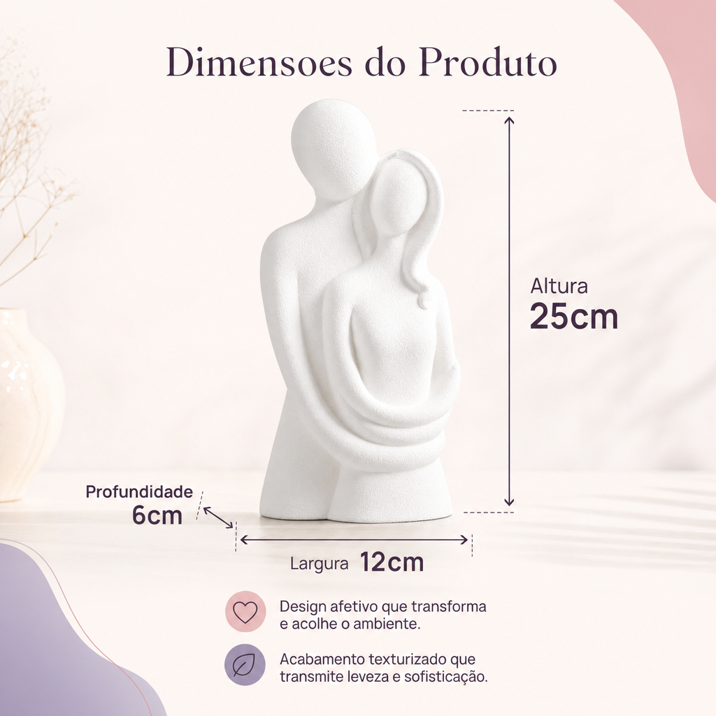 Estátua Casal Moderno Decoração