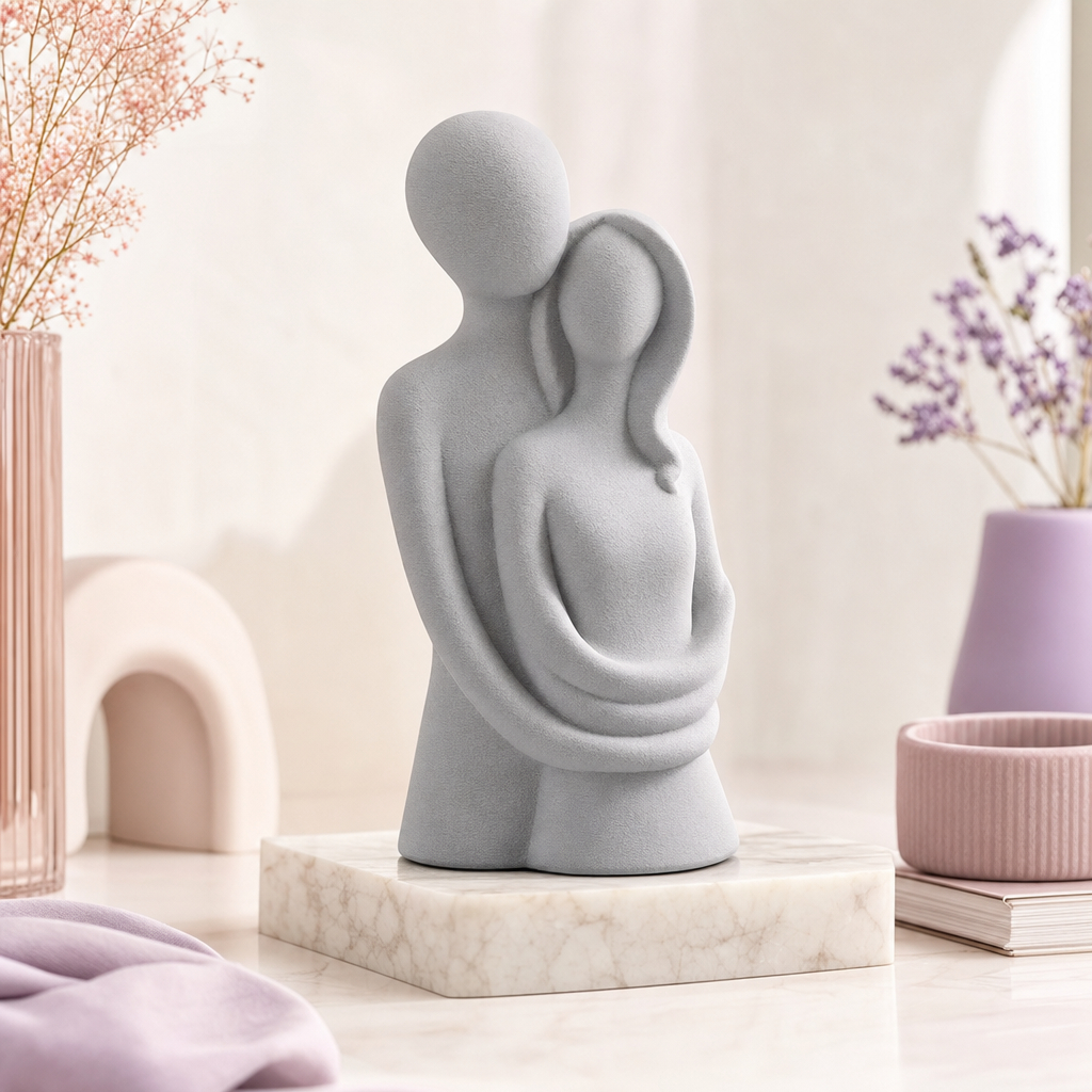Estátua Casal Moderno Decoração