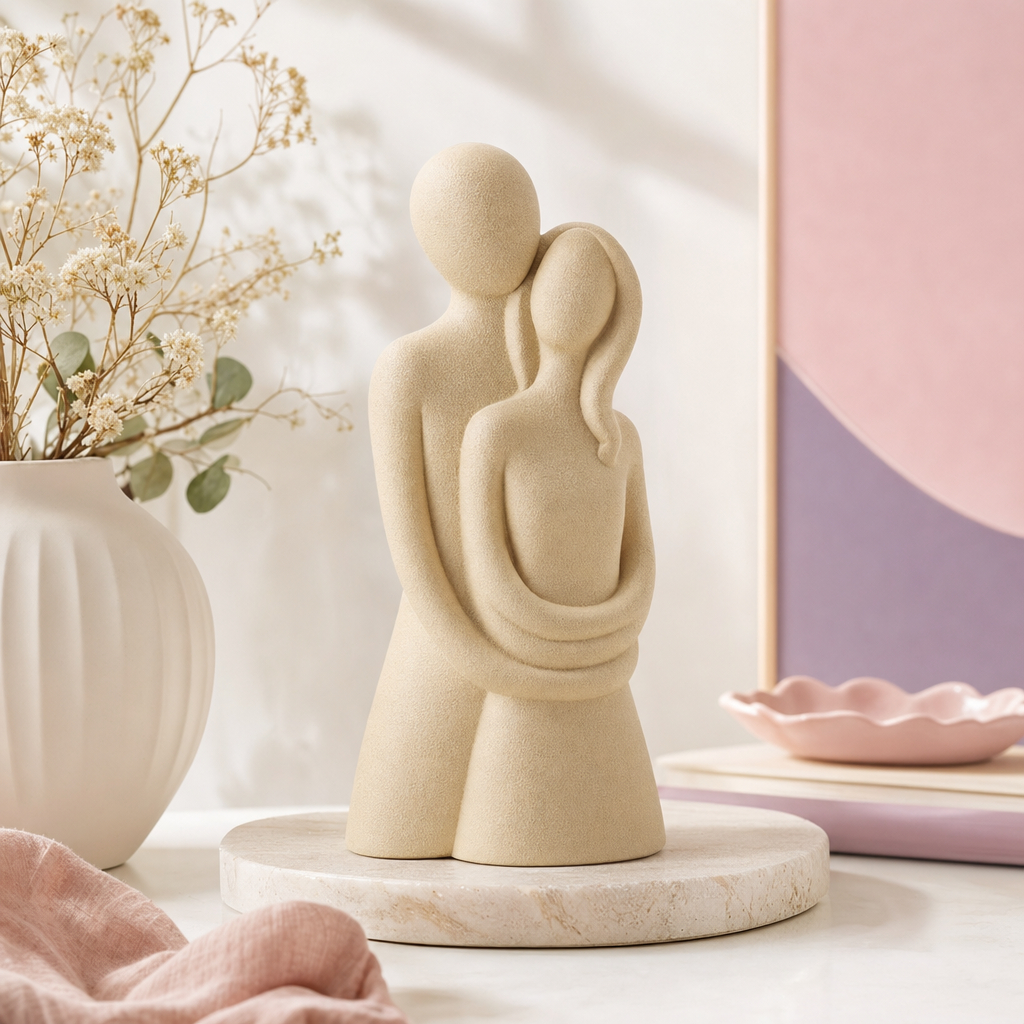 Estátua Casal Moderno Decoração