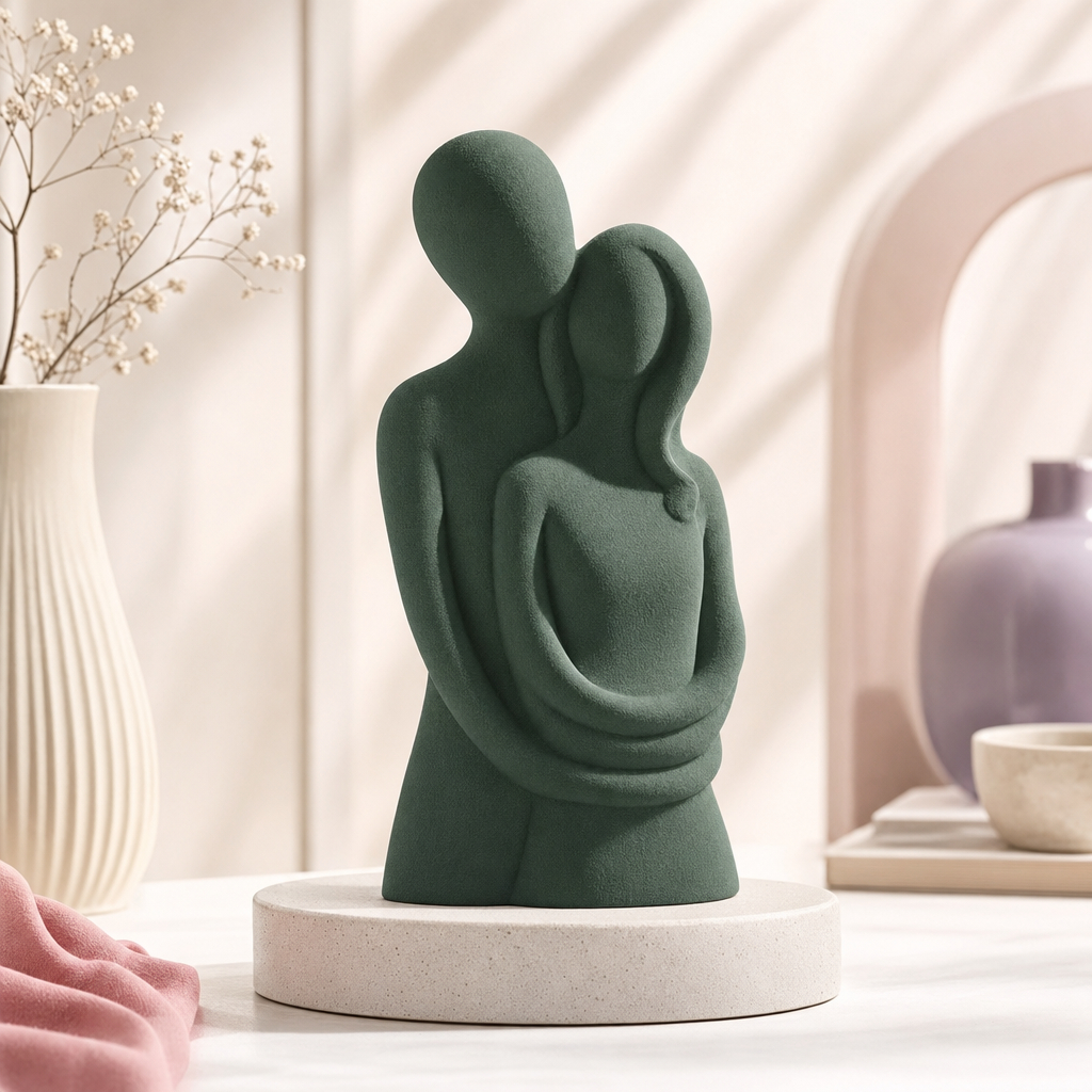 Estátua Casal Moderno Decoração