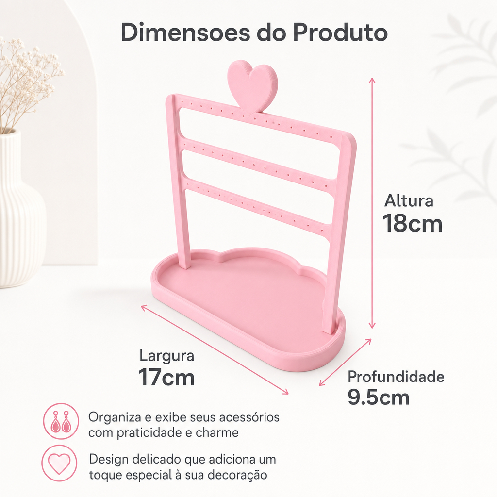 Organizador de Joias Bijuterias Organizador de Acessórios Brincos Anéis Colares Pulseiras Porta Bijuterias