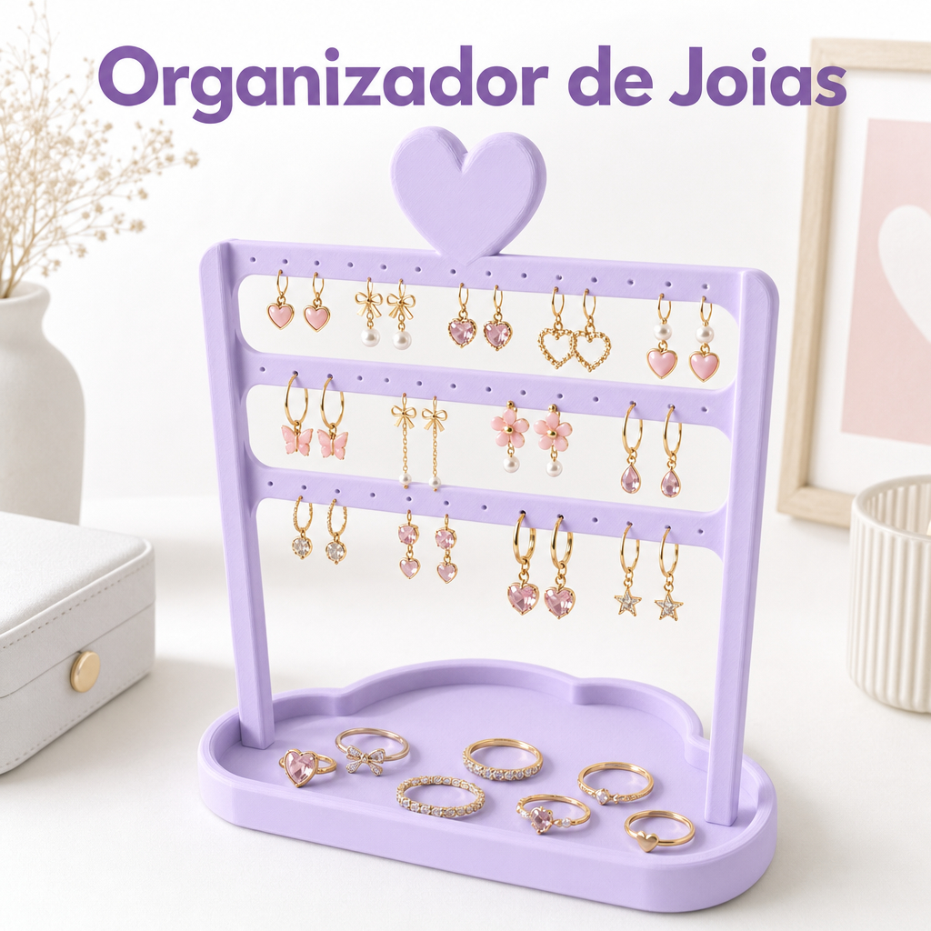 Organizador de Joias Bijuterias Organizador de Acessórios Brincos Anéis Colares Pulseiras Porta Bijuterias