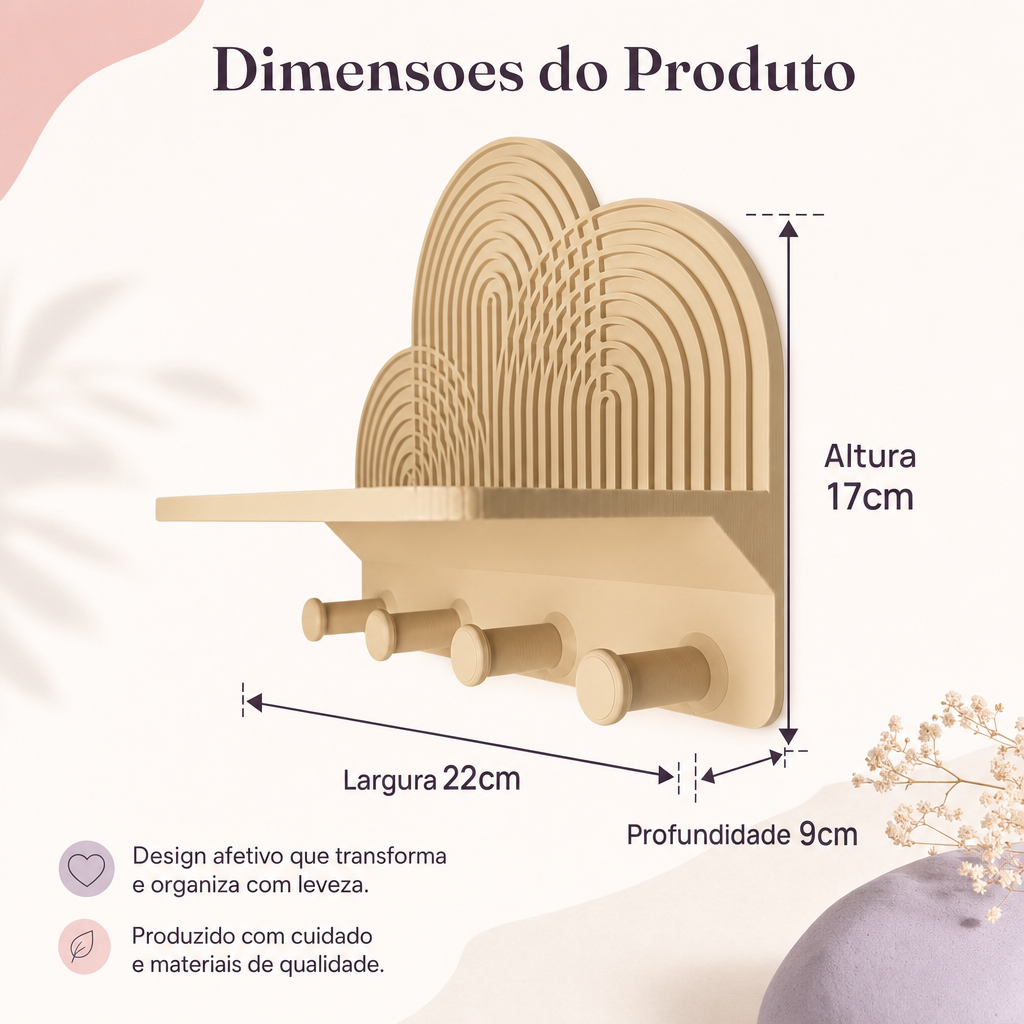 Porta-Chaves Decorativo com Prateleira